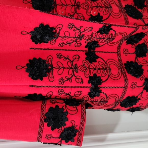 Peter Nygard Red and Black Pea Coat - Picture 2 of 10